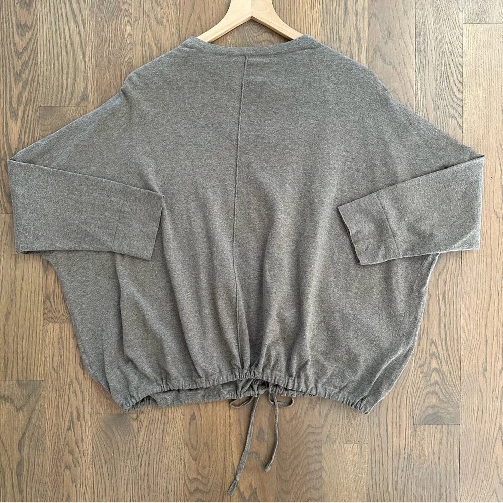Oska Cashmere Blend Drawstring Waist Oversize Cardigan Sweater Light Brown Large